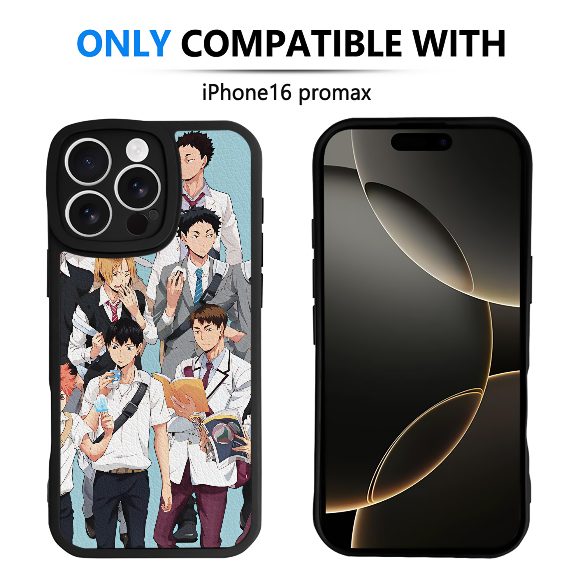 （画像用） ハイキュー!! Haikyu!! 【iPhone 16シリーズ対応】シリコンスマホケース（レザー調） 材質：シリコン